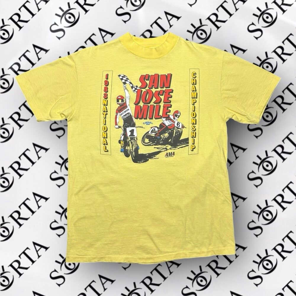 VTG 80s Camel Pro San Jose Mile National Championship AMA Motorcycle Racing Tee